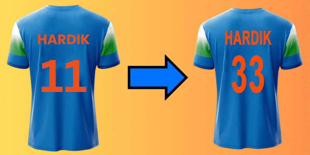 Hardik Pandya Jersey Number