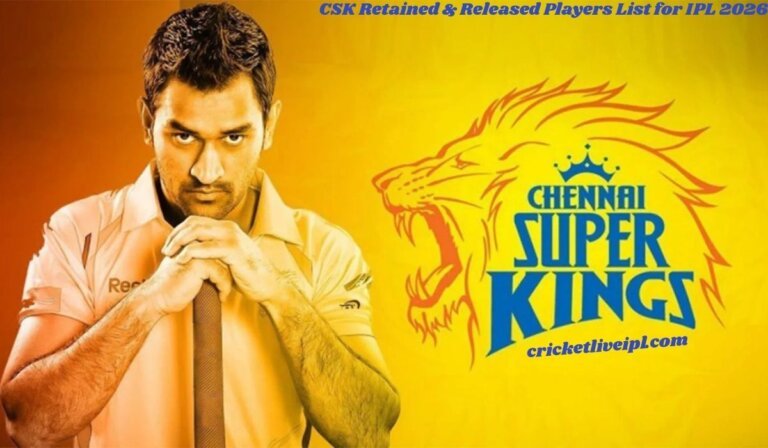 CSK Retained & Released Players List for IPL 2026: Full Squad Update