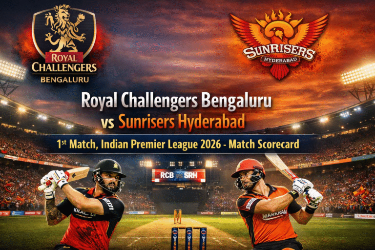 Royal Challengers Bengaluru vs Sunrisers Hyderabad, 1st Match, Indian Premier League 2026 - Match Scorecard
