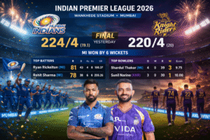 Mumbai Indians vs Kolkata Knight Riders, 2nd Match, Indian Premier League 2026 – Match Scorecard